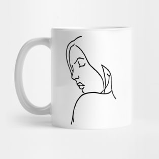 Line Drawing of Girl Mug